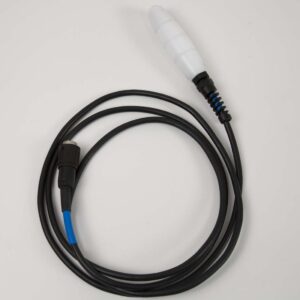 alt="Manipolo bianco con led blu"