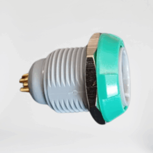 ALT="Connettore a pannello verde 4 poli"